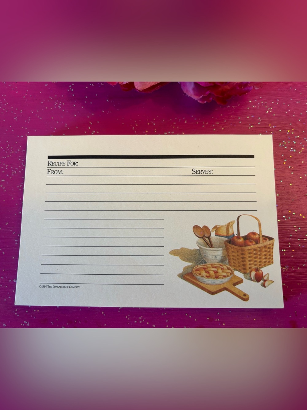 Longaberger Vintage Recipe Cards, Shades of Autumn 1994, 32 Cards, 4” x 6”